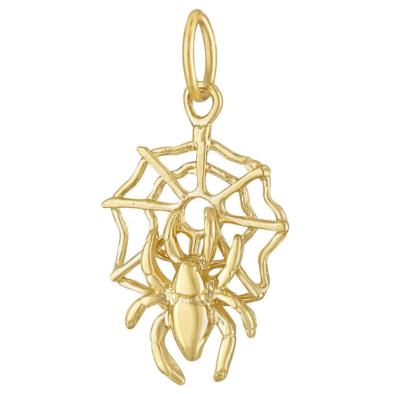 Spider Web 14k Gold Charm